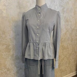 Miu Miu long-sleeved peplum blouse